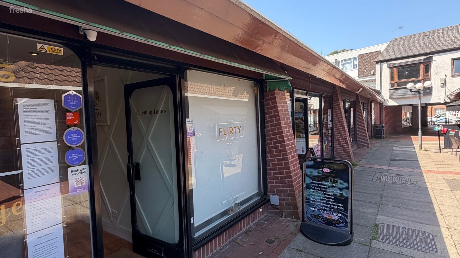 Flirty Studios entrance and front window on The Walk in Billericay.
